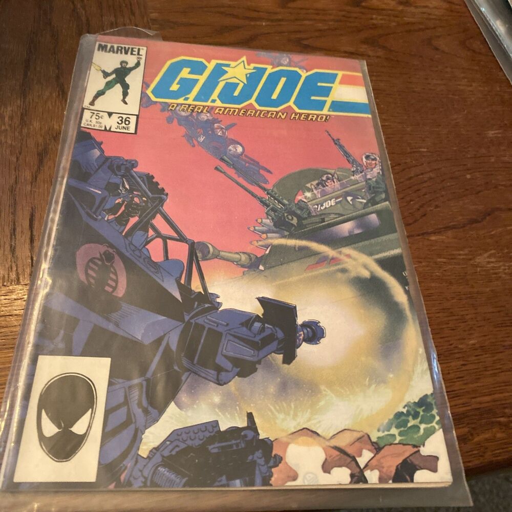 G.I. JOE #36 VINTAGE COMIC BOOK KEPT IN PLASTIC COVER 1980'S MARVEL